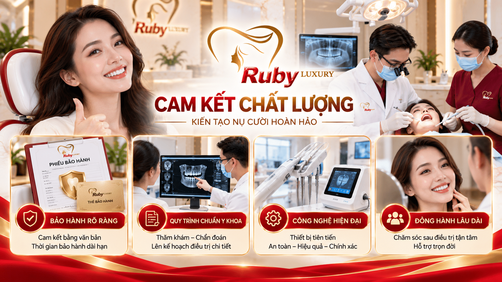 Cam kết chất lượng dịch vụ nha khoa Ruby Luxury