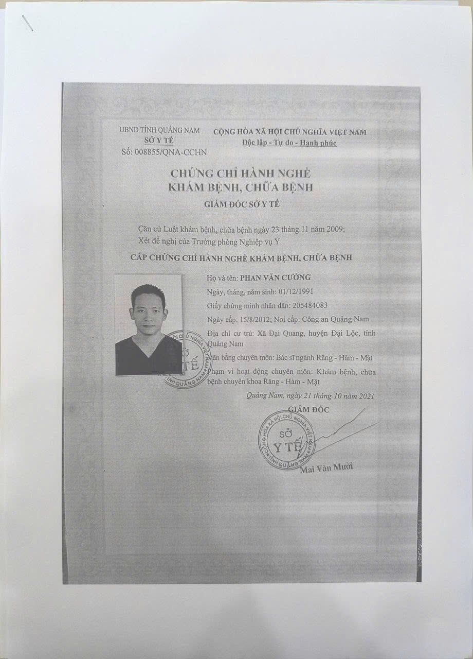 Chứng chỉ hành nghề nha khoa